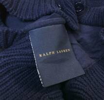 RALPH LAUREN ラルフローレン 星条旗 クッションカバー コットンニット ネイビー 座布団 _画像5