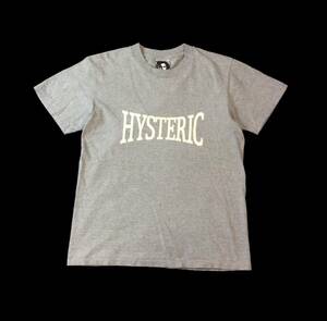 HYSTERIC GLAMOUR ヒステリックグラマー HG ロゴ 半袖Tシャツ カットソー カレッジプリント風 グレー メンズ M 送料250円 