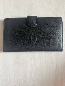 シャネル CHANEL 財布 キャビアスキン ブラック 黒