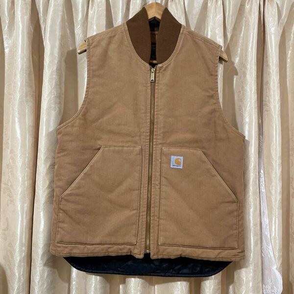 CARHARTTカーハートDuck Vest 品番OV0001-Mダックベスト RELAXED-FIT サイズM ブラウン ワーク メキシコ製