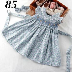  baby clothes smock dress One-piece floral print 85 centimeter pretty handmade . child clothes Kids girl new goods 