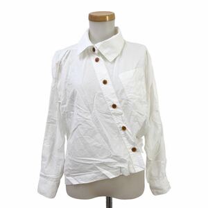 m503-53 Vivienne Westwood RED LABEL Vivienne Westwood choice deformation design long sleeve blouse shirt tops white 2 made in Japan 