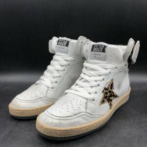 M2459 良品 GOLDEN GOOSE ゴールデングース スニーカー SKY STAR スカイスター ハイカット スニーカー 37/23.5cm相当 ホワイト レオパード