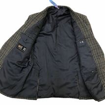 m495-14 DAKS ダックス チェック 柄 ウール テーラード ジャケット ブレザー 上着 羽織り アウター グレー系 メンズ 紳士 94AB4 日本製_画像8