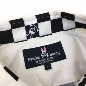 C332 Psycho Bunny サイコバニー 長袖 シャツ カジュアルシャツ トップス メンズ L ホワイト 白 GOLF ゴルフ ウェア 日本製の画像7