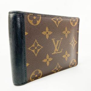 良品◆ルイヴィトン LOUIS VUITTON ポルトフォイユ ミンドル マカサー M60411 モノグラム 二つ折り 財布 折り畳み LV ウォレット メンズ