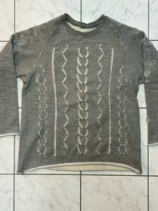 BRU NA BOINNE ブルーナボイン ガルスウェット　SIZE M ダメージ加工