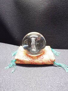 ガラス玉 直径約11cm 観音様 水晶玉 インテリア