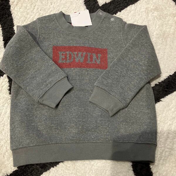 新品 95サイズ エドウィン　EDWIN トレーナー グレー 長袖トレーナー KIDS 子供