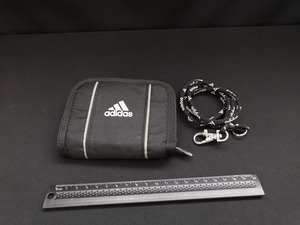 【ジャンク 送料込】adidas 二つ折り財布 ストラップ付き　　◆H0513