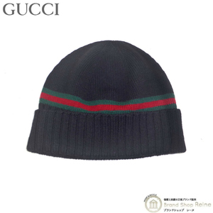  Gucci (GUCCI) Sherry линия шерсть вязаная шапка 294731 L размер черный ( как новый ) б/у 