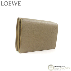 ロエベ （LOEWE） アナグラム トライフォールド ウォレット コンパクト 三つ折り 財布 C660TR2X02 サンド（未使用品）中古