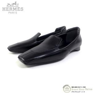 エルメス （HERMES） モカシン ローファー レザー シューズ 靴 ＃36 1/2 ブラック（新品）