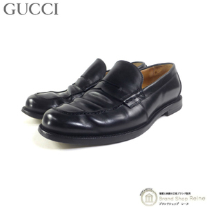  Gucci (GUCCI) Sherry линия Loafer обувь обувь 407444 7 1/2 черный мужской ( б/у )