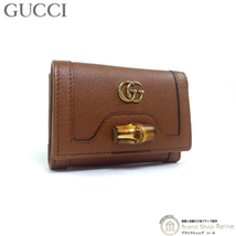 グッチ （GUCCI） バンブー ミディアム ウォレット 三つ折り コンパクト 財布 658633 ブラウン（新品）_画像1