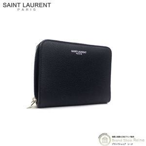 サンローラン （SAINT LAURENT） ロゴ コンパクト ウォレット 二つ折り 財布 668319 ブラック（新品）