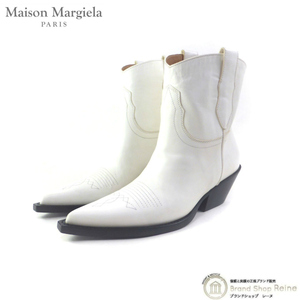 メゾン マルジェラ （Maison Margiela） ウエスタンブーツ ポインテッド S58WU0221 ホワイト #36（美品）中古