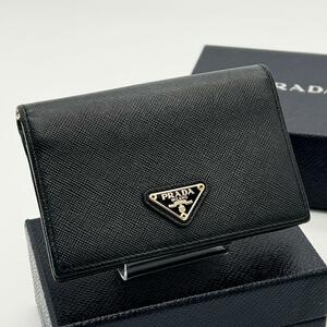 ★美品★PRADA カードケース トライアングルロゴ サフィアーノ レザ－