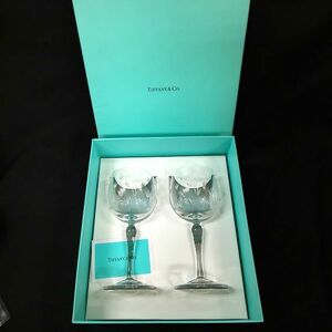 ◎ティファニー◎Tiffany & Co. フローレット ペアワイングラス 日本製クリスタルグラス 箱 未使用/保管品 即発送