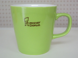 複数有 ２個迄◆ミスタードーナツ 非売品◆ミスド 高さのある マグカップ グリーン色◆新品 未使用