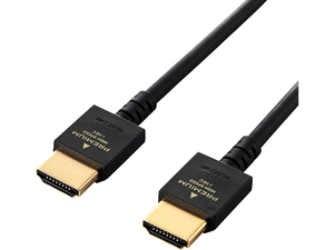 美品■エレコム（ELECOM）Premium HDMI ケーブル 2m DH-HDP14EY20BK■やわらか プレミアム ハイスピード 4K2K(60Hz) 18Gbps HEC対応