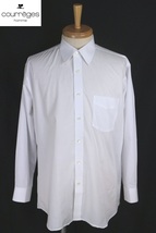 ■ほぼ新品■クリーニング済■クレージュオム■長袖 レギュラーカラー ビジネス ワイシャツ M 39-78 白 courreges homme ホワイト Yシャツ _画像1