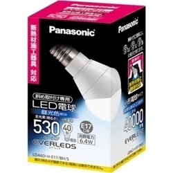 パナソニック LED電球 40W形相当 密閉形器具対応 E17口金 昼光色相当(6.4W) 【10個セット】② LDA6DHE17BHS