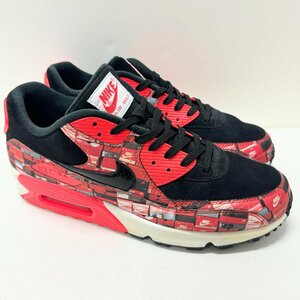 30cm NIKE AIR MAX 90 PRNT AQ0926-001 ナイキ エアマックス 90 PRNT レッドブラック メンズ スニーカー EN H105543