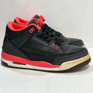 23.5cm AIR JORDAN 3 AJ3 RETRO BG 398614-005 エア ジョーダン 3 レトロ　キッズ ブライト クリムゾン メンズ スニーカー WG H102085