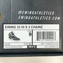 27cm EWING EWING 33 HI X 2CHAINZ 1EW90222-222 ユーイング 33 ハイ x 2チェインズ グレー メンズ スニーカー KT H105803_画像9