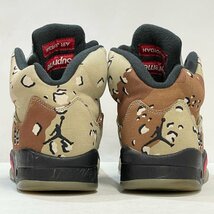 28cm AIR JORDAN 5 RETRO SUPREME 824371-201 エア ジョーダン 5 レトロ シュプリーム デザートカモ メンズ スニーカー XX H104543_画像5