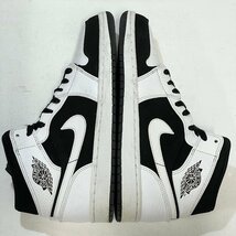 27cm AIR JORDAN 1 MID 554724-113 エア ジョーダン 1 ミッド ホワイト ブラック メンズ スニーカー QM 106343_画像3