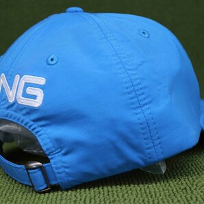 新品USモデル大きめBIGSIZE 58-62cm PING ピン ゴルフキャップ 帽子 水色 スカイブルー ホワイト刺繍 FREESIZE おでこ周り速乾 管no3Dmの画像4