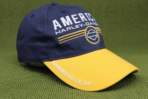 新品US物 ハーレーダビッドソン Hurley Davidson キャップ 帽子 紺黄 ネイビーイエロー 管理no2Aa