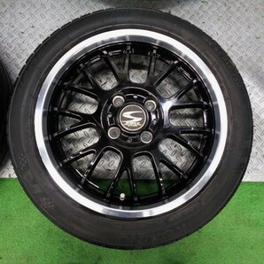 良品!! S-HOLD 15 インチ BBS 風 ホイール タイヤ 4本 165/55R15 5J 100 4穴 4H ワゴンR タント スペーシア N-BOX エブリィ ムーブ ラパンの画像5