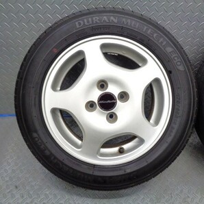 バリ山! ホンダ Modulo モデューロ ENKEI 14 インチ アルミ ホイール タイヤ 4本 175/65R14 5.5J 100 4穴 4H フィット フリード インサイトの画像3