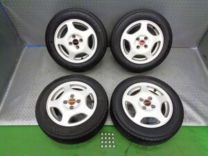 バリ山! ホンダ Modulo モデューロ ENKEI 14 インチ アルミ ホイール タイヤ 4本 175/65R14 5.5J 100 4穴 4H フィット フリード インサイト