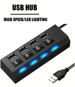 LED点灯ON/OFFスイッチ付き/4ポートUSBハブ/定形外発送/即決送料無料！