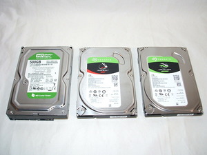 3台セット Seagate IronWolf ST1000VN002 ST1000DM010 起動回数少 1TB WD WD5000AADS SATA 3.5HDD 動作品 一応ジャンク 即決