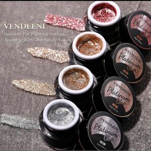 VENDEENI Glitter Platinum Gel 4Colors エナメル プラチナジェル パールパウダー入り