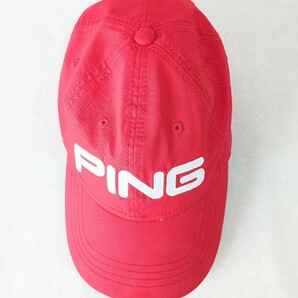 ゴルフキャップ PING ピン ゴルフウェア 刺繍 帽子 スポーツ 赤 レッド フリーサイズの画像6