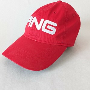 ゴルフキャップ PING ピン ゴルフウェア 刺繍 帽子 スポーツ 赤 レッド フリーサイズの画像2