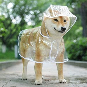 犬用レインコート ペットレインコート カッパ ポンチョ 小型犬 中型犬 大型犬 柴犬 耐水性 透明な合成樹脂 風よけ寒さ対策 着脱簡単