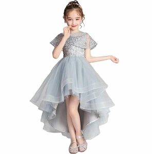 [VIISEN] child dress Junior piano presentation formal Kids dress child dress musical performance . wedding embroidery on goods elegant woman . girl 