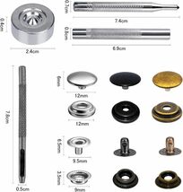 サムコス ジャンパーホック ステンレス鋼メタルボタン 黒ニッケル 15mm 18セット レザークラフト 工具 4種類 手芸/家庭/裁縫用 DIY 手_画像2