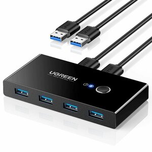 UGREEN 切替器 3.0 高速転送 USB 切り替え PC2台用 プリンタ マウス キーボード ハブなどを切替 手動切替器 プリンタ 切り替え機