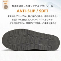 [SOARHOPE] ムートンブーツ メンズ ウール 防寒ブーツ スノーシューズ 撥水加工 スノーブーツ シープスキン ショート winter bo_画像5