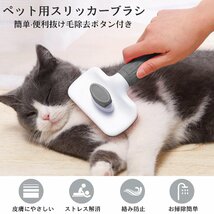 『 抜け毛を楽々取れる』ペット用ブラシ Caseeto 犬のブラシ 猫用ブラシ 柴犬 ピンブラシ 丸いピンブラシ 抜け毛取り 死毛取り 掃除ブラシ_画像2