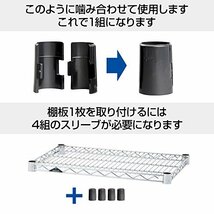 ドウシシャ ルミナス スチールラック 棚板 固定部品 スリーブ 4個セット 留め具 IHL-SLV4S 幅3.5×高さ4.5cm スチール棚板をポー_画像3