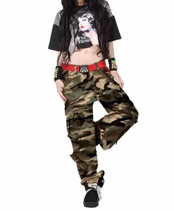 [Match Match ] cargo pants lady's easy wide cargo pants 8 pocket casual #NS-3357(5XL/42, khaki camouflage )